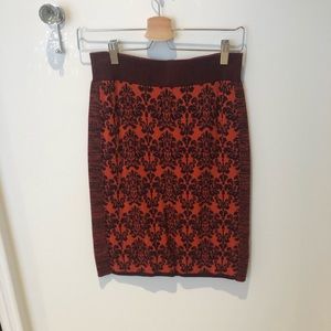Anthropologie Damask Knit Skirt